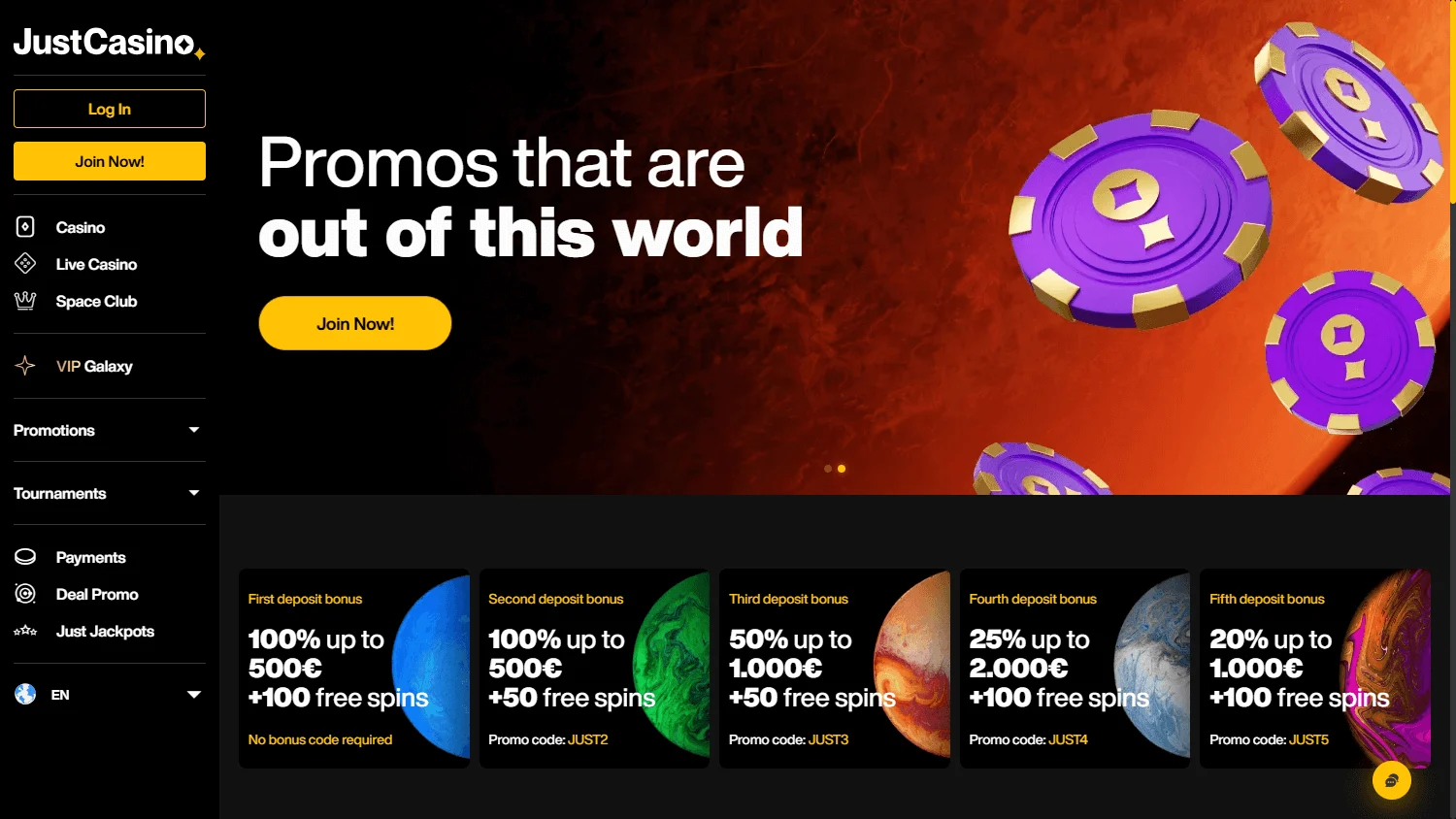 Q7 Casino promotions interface on desktop